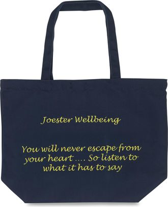 Generic Joester Wellbeing - Cotton/Canvas Tote Bag. (Quote 6: You will never escape from your heart. So listen to what it has to say, Midnight Blue)