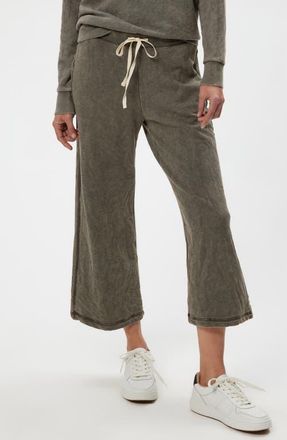 Michael Stars Jaden Mineral Wash Crop Drawstring Pants in Dark Caper at Nordstrom, Size X-Small