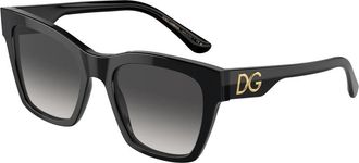 Dolce & Gabbana Vierkante Acetaat Zonnebril - Dames - Zonnebrillen - Zwart - 53 MM - Accessoires