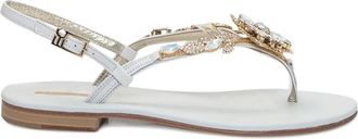 Emanuela Caruso Capri Sandali con cristalli - Bianco