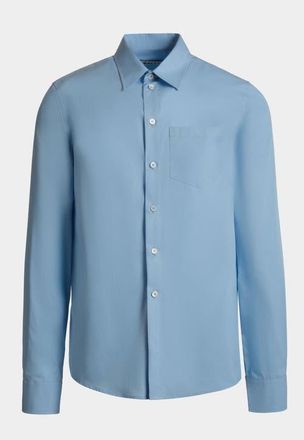 Bally Long Sleeve Shirt in Blue at Nordstrom, Size 46 Eu