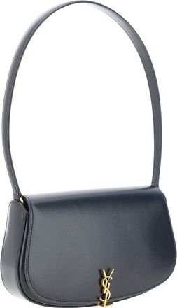 Saint Laurent Womens Mini Voltaire Shoulder Bag Nero Calf Leather Bos Taurus
