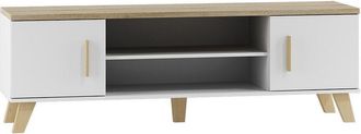 Mirjan24 Mobilier1 - Mueble Tv Larfloi 108, Blanco + Roble Sonoma, N&uacute;mero De Puertas: 0, N&uacute;mero De Cajones: 0, 160x53x40cm