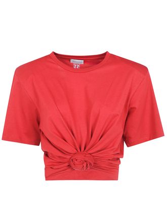 Magda Butrym T-Shirt Cropped Twist T-Shirt
