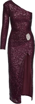 Nissa Asymmetrische maxi-jurk verfraaid met pailletten - Rood