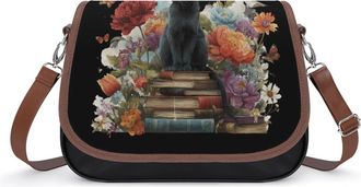 Generic Book Cat Crossbody Bags for Women Shoulder Messenger Bag Purse Handbags