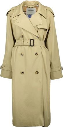 Burberry Long Castleford Trenchcoat - Dames - Trenchcoats - Beige - XS - Katoen - Jassen