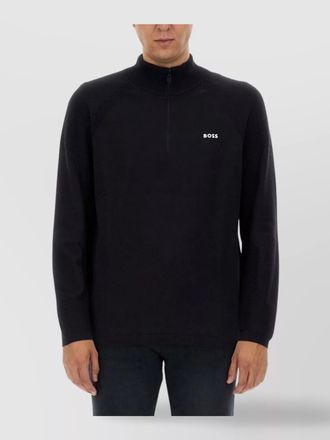 HUGO BOSS logo sweatshirt with ribbed cuffs and hem