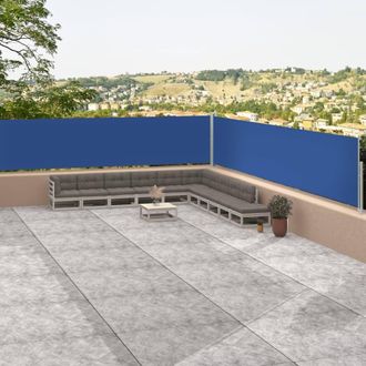 Berkfield Home Retractable Side Awning Blue 117x1200 cm