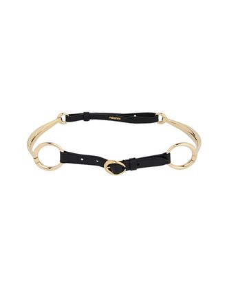 Paco Rabanne Sophisticated Black Leather Belt With Gold Accents