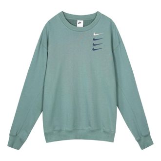 Nike Mens Nike French Terry Swoosh 4 Embroidered Round Neck Sports Pullover Autumn Green DB9408-387