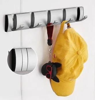 OEM Perchero De Pared, Puerta Flotante, Perchas De Aluminio Que Ahorran Espacio, Ba&ntilde;o, Sombreros, Toallas, Negro Plateado, 3 Ganchos