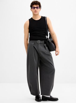 Le 31 Mens Belted pleated pant Barrel fit Imported from Seoul