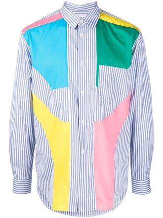 Comme Des Garçons Camicia a righe patchwork - Multicolore