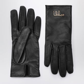Chloé Chloé Chloé Iconic Black Leather Gloves