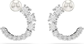 Swarovski Matrix Vrouwen Hoepel Oorbellen van Basismetaal - Zilver 5692260