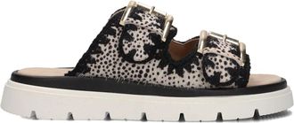 Maruti Dilan Slippers - Dames - Sandalen - Zwart - 42 EU - Leer - Schoenen