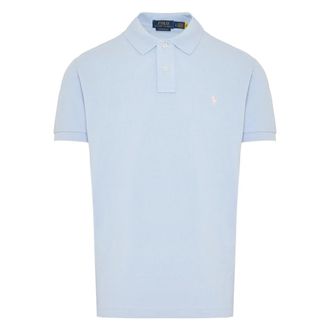 Polo Ralph Lauren Polo Shirts, male, Blue, XL, Custom Slim Fit Cotton Mesh Polo