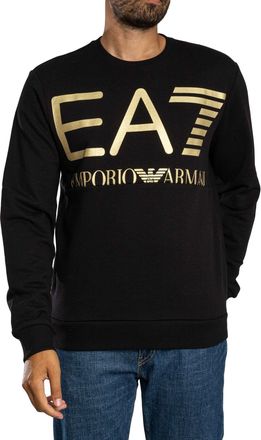 Emporio Armani Sweatshirt Met Groot Logo En Grafische Print, Zwart