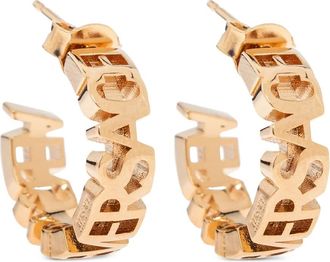 Versace Earrings, female, Yellow, ONE SIZE, Logo Hoop Earrings