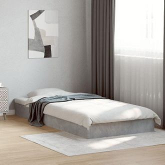 vidaXL Bed Frame without Mattress Concrete Grey 75x190 cm Small Single Vidaxl