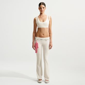 Nike Womens SKIMS Airy Low-Rise Mini Flare Pant in White | IR5051-108