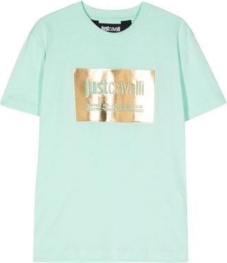 Just Cavalli embossed-logo cotton T-shirt - women - Cotton - S - Green