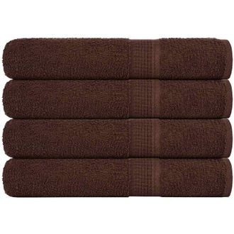 vidaXL Toallas De Sauna 4 Uds 100% Algod&oacute;n Marr&oacute;n 80x200 Cm 360 Gsm Vidaxl
