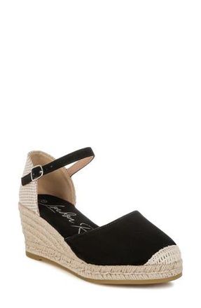 London Rag Anglong Espadrille Wedge Sandal in Black/white at Nordstrom Rack, Size 10