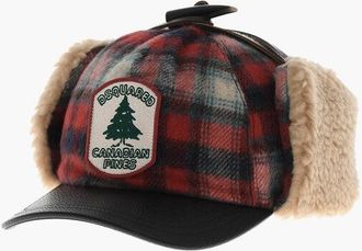 Dsquared2 Wool-Blend Checked Baseball Cap With Earflaps size S