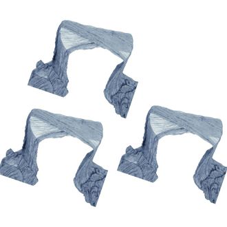 OEM Juego De Mantel De Poli&eacute;ster Arrugado De 3 Piezas - Azul Empolvado