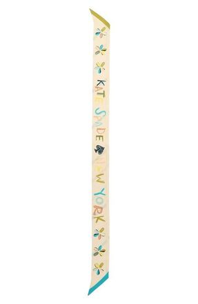 Kate Spade New York scribble silk skinny scarf in Beige Multi at Nordstrom