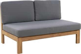 Vente-Unique Sof&aacute; de jard&iacute;n 2 plazas de teca - Natural claro y gris - SUMINI de MYLIA