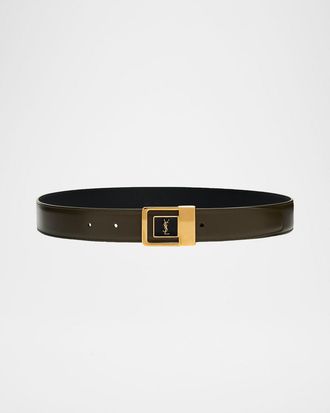 Saint Laurent YSL Buckle Leather Belt