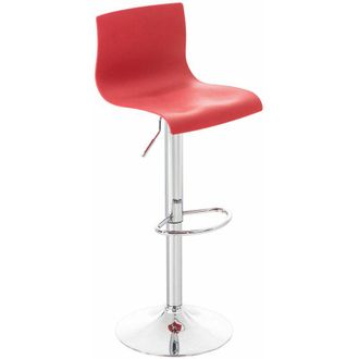 Clp Sgabello Hover in polipropilene e metallo rosso Metallo in look cromato