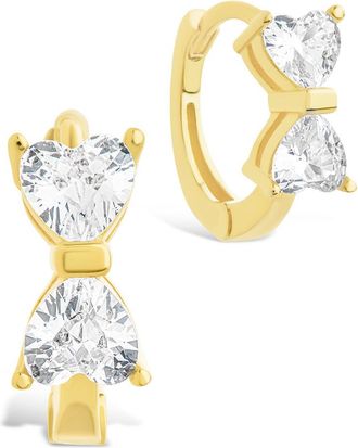 Sterling Forever Sterling Silver Ravenna CZ Micro Hoop Earrings