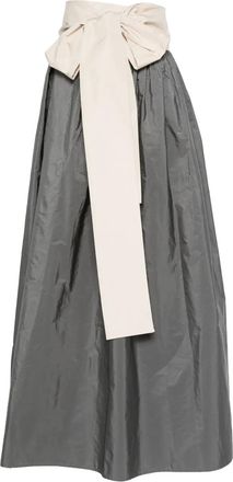 CO. GO bow-detail pleated skirt - women - Fabric - 3 - Grey