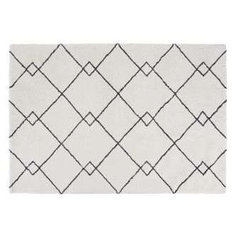 Maisons du monde Alfombra de estilo bereber afelpada en negro y blanco, 160x230