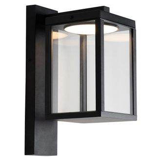 QAZQA Moderno Farol De Pared Exterior Negro Con Led Ip54 - Ferdinand Aluminio /vidrio Rectangular Incluye Led Max. 1 X 13 Watt - Qazqa