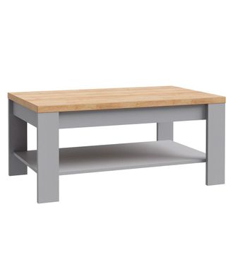 Home Heavenly Mesa Centro Odin, Mesita Auxiliar De Sal&oacute;n 100x60x45,7 Cm. Color: Roble Riviera - Gris - Home Heavenly