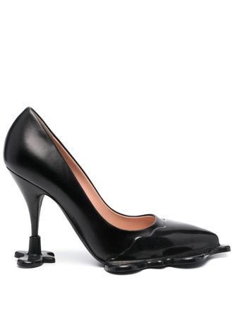Moschino 100mm sculpted leather pumps - Black