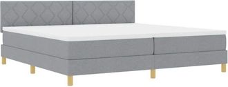 vidaXL Cama Box Spring Con Colch&oacute;n Gris Claro 200 X 200 Cm Tela Vidaxl
