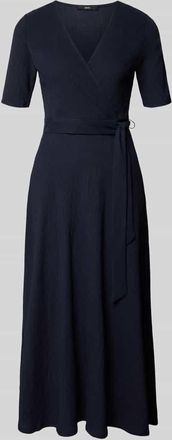 Zero Wickelkleid mit V-Ausschnitt und Bindeg&uuml;rtel in Marine, Gr&ouml;&szlig;e 34