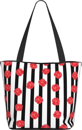 AOOEDM Red Flowers Pattern Ladies Shopping Bag 13x11x7in.The Perfect ValentineS Day Gift.It Is The Best ValentineS Day Gift For Mom, Daughter, Wife,Etc