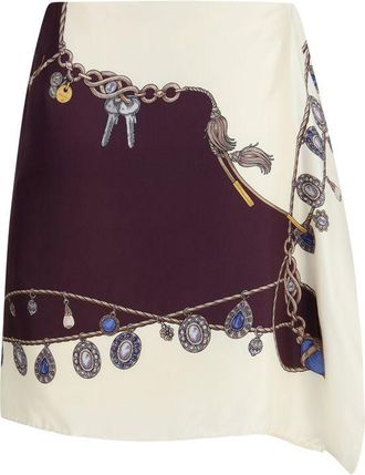 Versace Womens Bordeaux Silk Mini Skirt