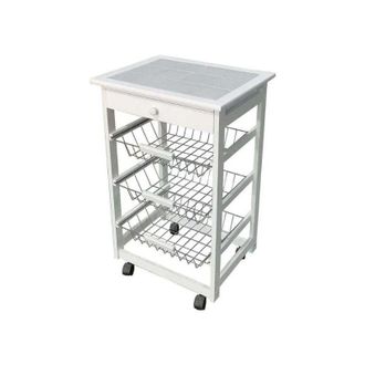 Wurko Verdulero Blanco 3 Cajones Cullera 76x47 Cm, Verdulero Madera 3 Cajones Cullera. -marca:. -verdulero Compuesto De Tres Cestas Blancas Y Un Caj&oacute;n Con E