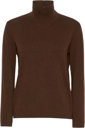 Max Mara Maglia Dolcevita - Dames - Coltruien - Bruin - L - Wol - Truien & Vesten