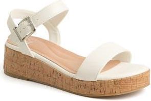 New York & Company Halina Platform Wedge Sandal in White at Nordstrom Rack, Size 8.5