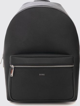 HUGO BOSS Large Faux Leather Backpack with Adjustable Straps and a Contrast Logo