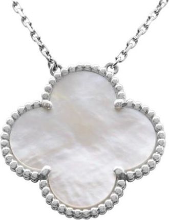 Van Cleef & Arpels Van Cleef White Gold Magic Alhambra Necklace Chalcedony